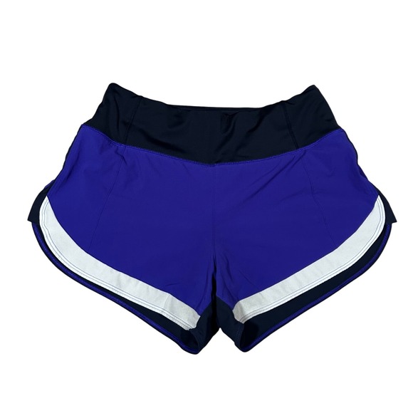 ATHLETA Running Shorts Womens S Purple Blue White Athletic Gym Workout - Picture 1 of 7